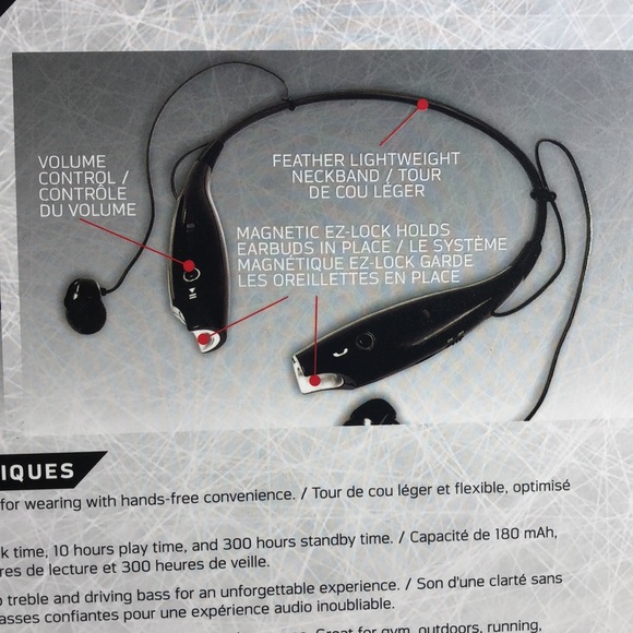 NHL Ottawa Senators Wireless Stereo Headset Neckband Built-in Microphone - Picture 6 of 8